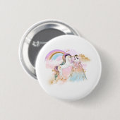 Unicorn Clipart Rainbow Fairytale Ronde Button 5,7 Cm (Voorkant /achterkant)