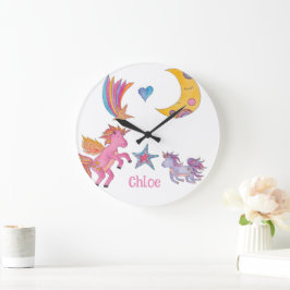Unicorn Clock Decor for Girls Grote Klok