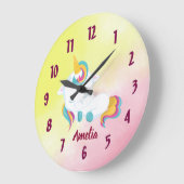 Unicorn Clock met jouw naam Grote Klok (Hoek)