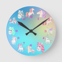 Unicorn Clock Ronde Klok