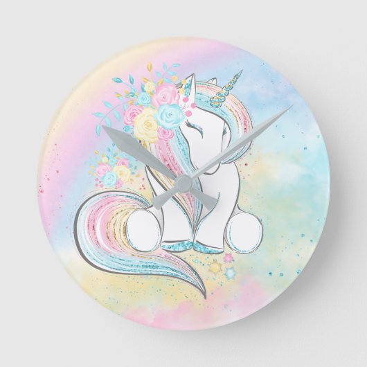 Unicorn Clock Ronde Klok (Voorkant)