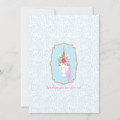 Unicorn Close-up Baby shower Invitation Kaart (Achterkant)