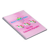 Unicorn Cloud Cartoon Cute Fun Girly Pink Notitieboek (Rechterzijde)