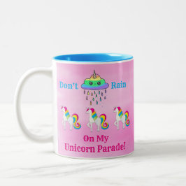 Unicorn Cloud Cartoon Cute Fun Girly Pink Tweekleurige Koffiemok