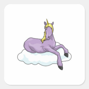 Unicorn Cloud Vierkante Sticker