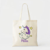 Unicorn Clouds Design Canvas tas (Voorkant)
