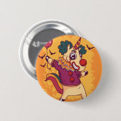 Unicorn Clown Ronde Button 5,7 Cm (Voorkant /achterkant)