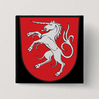 Unicorn Coat of Arms - Schwabisch Gmund Duitsland Vierkante Button 5,1 Cm