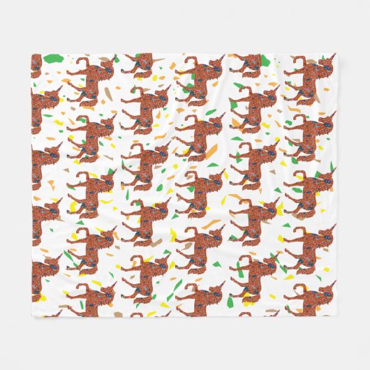 Unicorn Confetti Art Fleece Deken (Voorkant (Horizontaal))