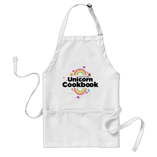 Unicorn Cookbook Adult Apron Standaard Schort (Voorkant)