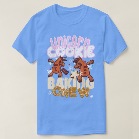 Unicorn Cookie Baking Crew Kerstbaker Team Gi T-shirt (Design voorkant)