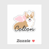 Unicorn Corgi Pet Name Sticker (Vel)