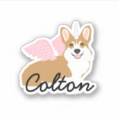 Unicorn Corgi Pet Name Sticker (Voorkant)