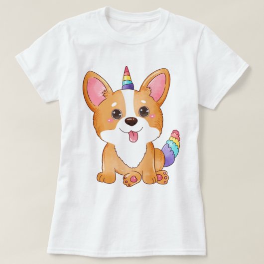 Unicorn Corgi T-Shirt (Design voorkant)