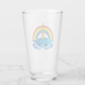 Unicorn Crab onder de regenboog Glas (Achterkant)
