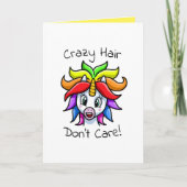 Unicorn Crazy Hair maakt het niet grappig Kaart (Voorkant)