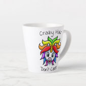 Unicorn Crazy Hair maakt het niet grappig Latte Mok (Rechterhoek)