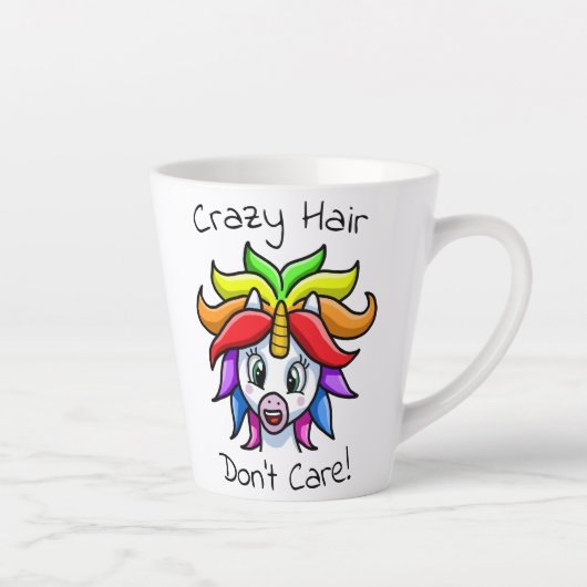 Unicorn Crazy Hair maakt het niet grappig Latte Mok (Rechts)