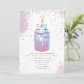 Unicorn Crazy Milkshake Girls Birthday Kaart (Staand voorkant)