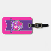 Unicorn crest persoonlijke naam en adres bagagelabel (Voorkant horizontaal)