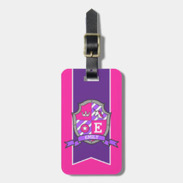 Unicorn crest persoonlijke naam en adres bagagelabel