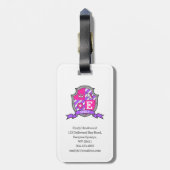 Unicorn crest persoonlijke naam en adres bagagelabel (Achterkant verticaal)