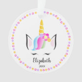 Unicorn Crown schattige kerstfoto Ornament (voorkant)