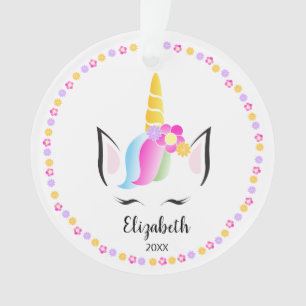 Unicorn Crown schattige kerstfoto Ornament