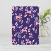 Unicorn Crystals Birthday Party Kaart (Staand voorkant)