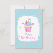 Unicorn Cupcake Birthday Card Kaart (Voorkant)