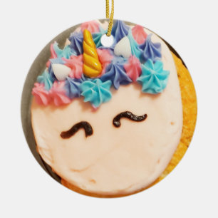 Unicorn Cupcake Kerstmis Keramisch Ornament