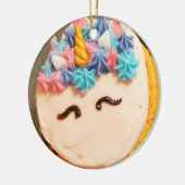 Unicorn Cupcake Kerstmis Keramisch Ornament (Links)