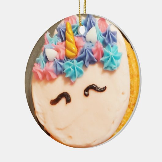 Unicorn Cupcake Kerstmis Keramisch Ornament (Links)
