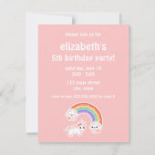 Unicorn Cupcake Rainbow Birthday Party Kaart (Achterkant)