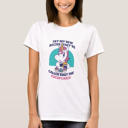 Unicorn Cupcake Recipe T-Shirt (Voorkant)