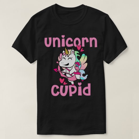 Unicorn cupid Valentijn unicorn T-shirt (Design voorkant)