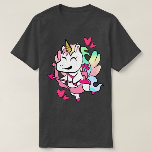 Unicorn cupid Valentijns unicorn T-shirt (Design voorkant)