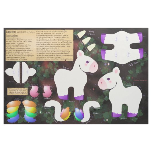 Unicorn Cut-and-Sew Fabric Stof (Yard (91,4 cm))