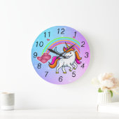 Unicorn Cute, Colorful Rainbow Grote Klok (Huis)