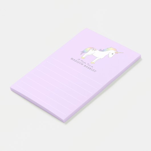 Unicorn Cute Kinder Pastel Post-it® Notes (Schuin)