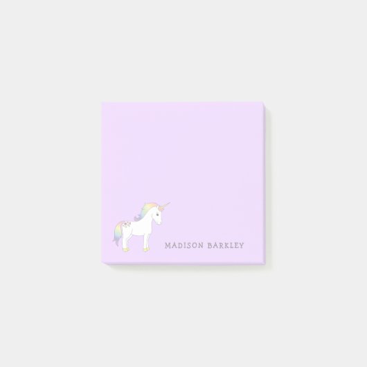 Unicorn Cute Kinder Pastel Post-it® Notes (Voorkant)
