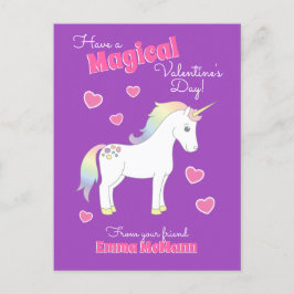 Unicorn Cute Kinder Valentijnsdag Kawaii Briefkaar Briefkaart
