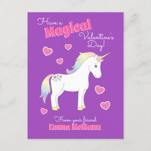 Unicorn Cute Kinder Valentijnsdag Kawaii Briefkaar Briefkaart