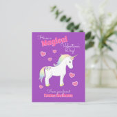 Unicorn Cute Kinder Valentijnsdag Kawaii Briefkaar Briefkaart (Staand voorkant)