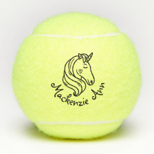 Unicorn Cute Persoonlijke Kinderen Naam Tennisballen