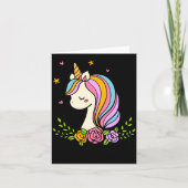 Unicorn Cute Whimsical Girly D Name  Kaart (Voorkant)