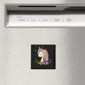 Unicorn Cute Whimsical Girly D Name Magneet (Insitu (Vaatwasser))