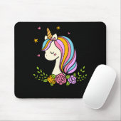 Unicorn Cute Whimsical Girly D Name  Muismat (Met muis)