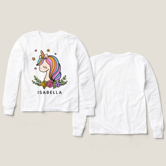 Unicorn Cute Whimsical Girly Persoonlijke naam (Voorkant /achterkant)
