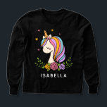 Unicorn Cute Whimsical Girly Persoonlijke naam<br><div class="desc">Eenhoorn Leuke Whimsical Girly Pink Floral Gepersonaliseerde Naam Meisjes T-shirts heeft een schattige eenhoorn met sterren,  harten en bloemen. Perfecte cadeaus voor meisjes voor verjaardag,  kerst,  feestdagen en meer. Ontworpen door ©Evco Studio www.zazzle.com/store/evcostudio</div>